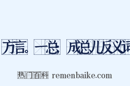 方言。一总;成总儿反义词是什么意思的图片